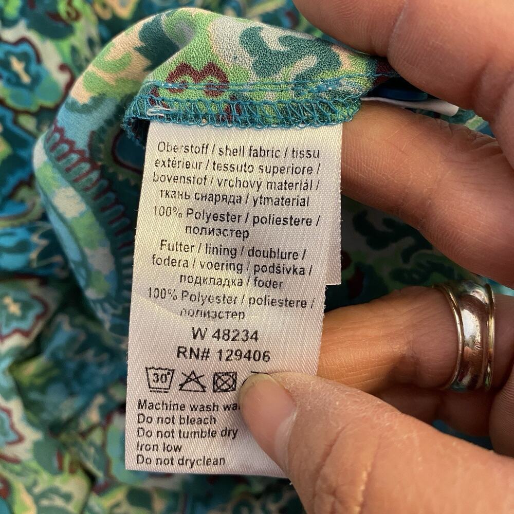 Creation Z Tired Midi Skirt Paisley Bohemian Cottagecore Beach Summer Sz 18 - Picture 8 of 10